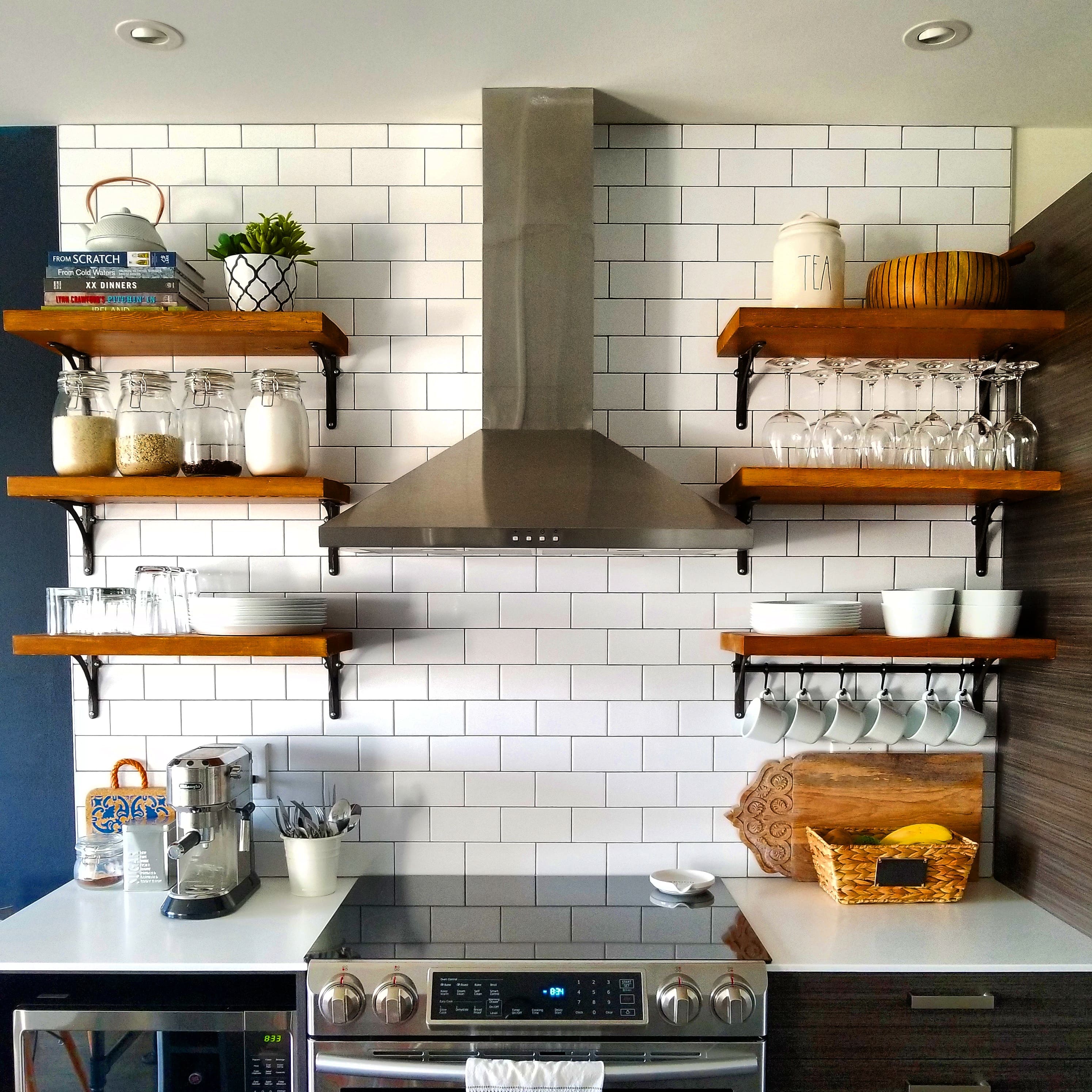 Open Kitchen Shelving How To Build And, Kitchen Open Shelving Depth