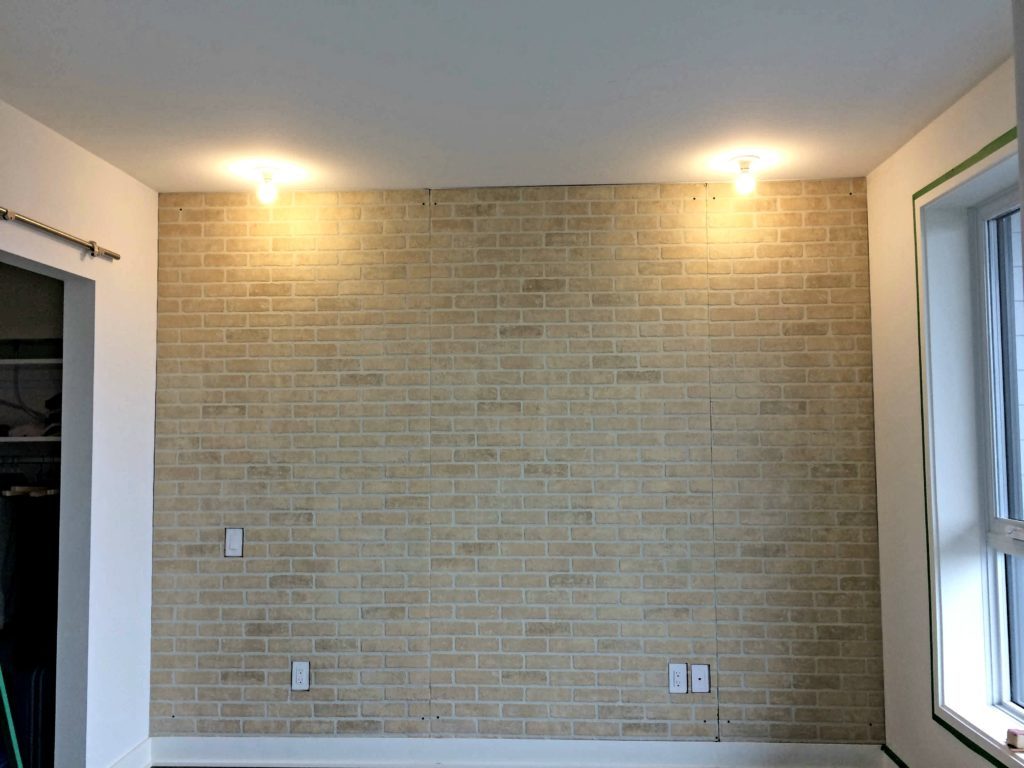 Installing faux brick wall panel rona