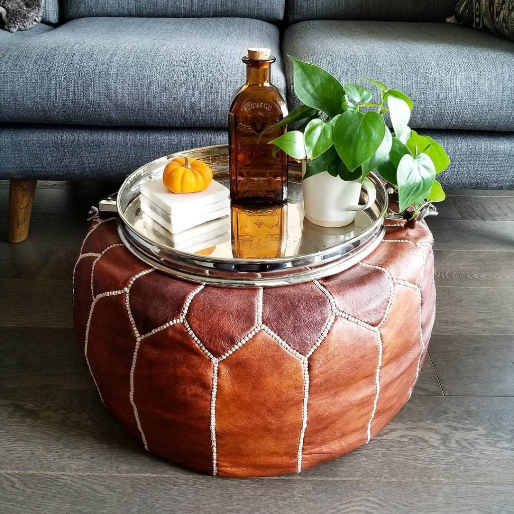 Moroccan pouf coffee table